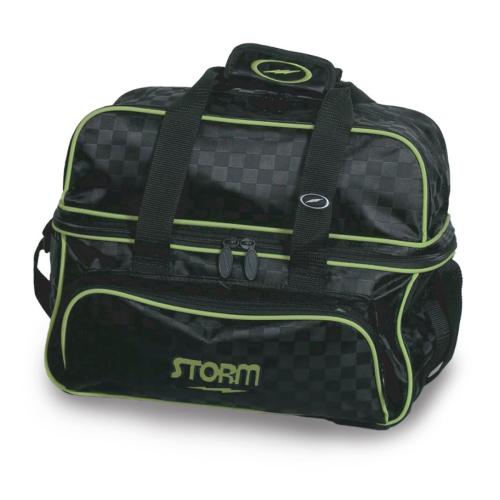 2 ball tote deluxe checkered black/lime